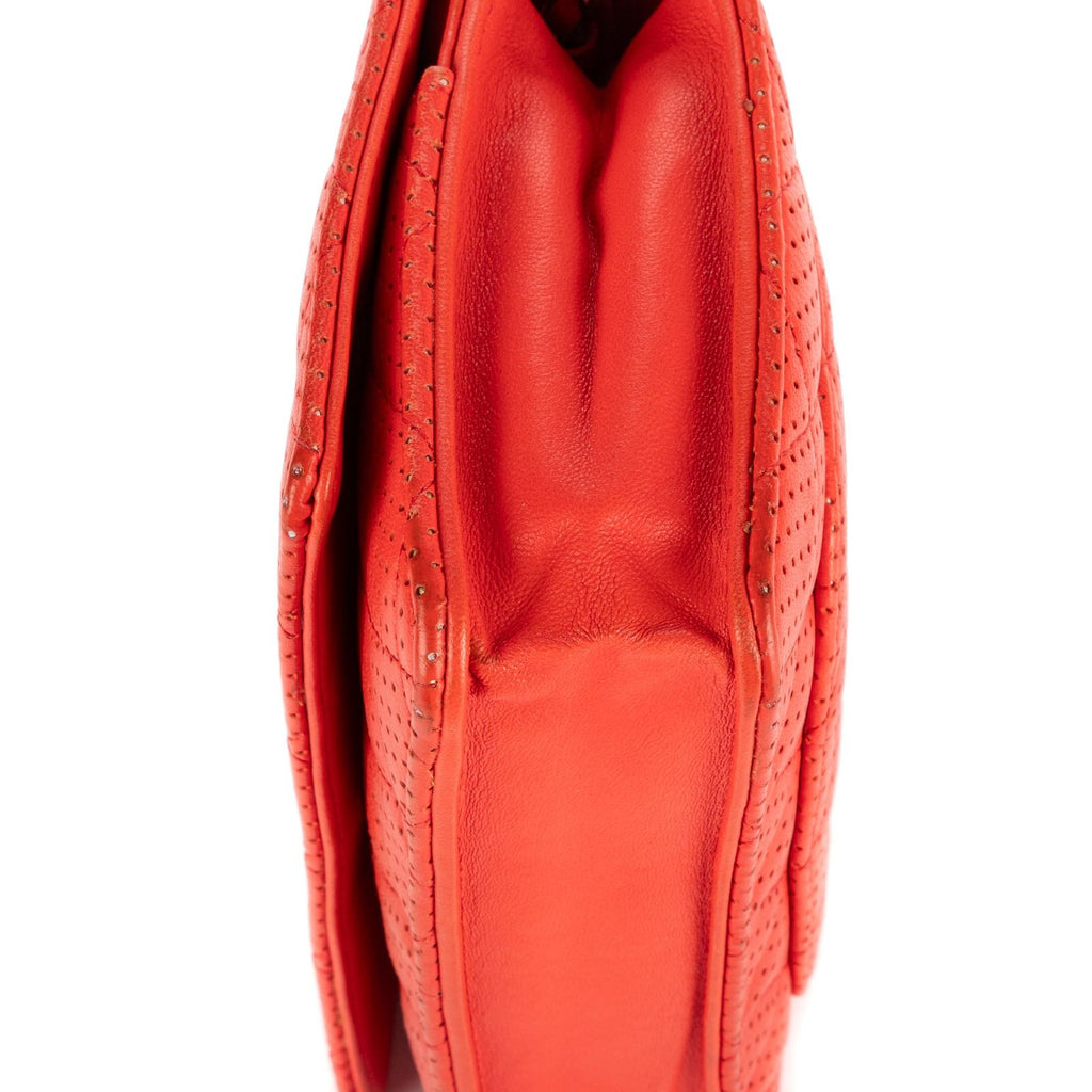 Chanel Chain Wallet Red Quilted Perfo Leather — view 8