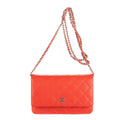 Chanel Chain Wallet Red Quilted Perfo Leather