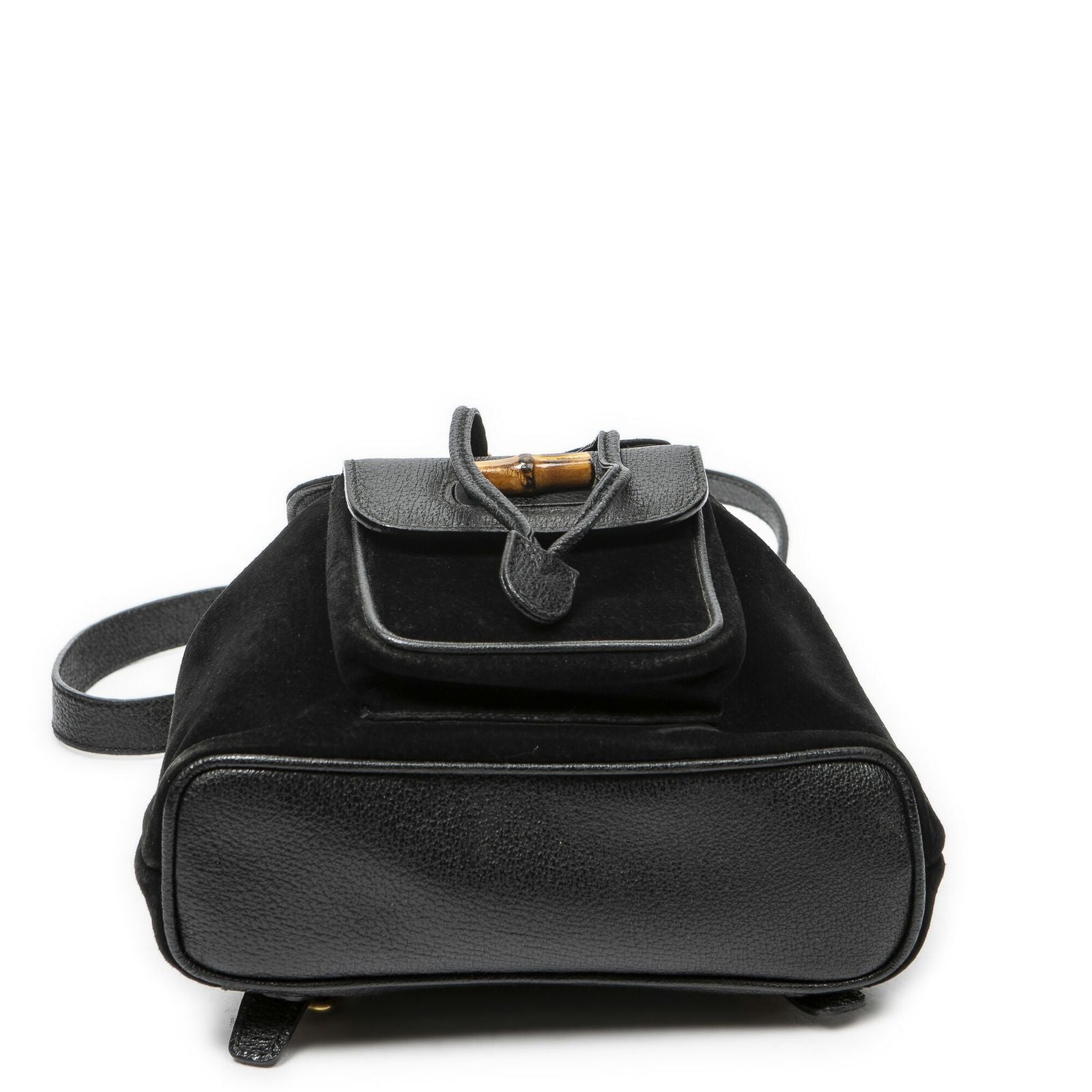 Gucci Mini Bamboo Backpack Sac Black Suede Leather — view 6