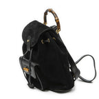 Gucci Mini Bamboo Backpack Sac Black Suede Leather — view 2