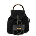 Gucci Mini Bamboo Backpack Sac Black Suede Leather