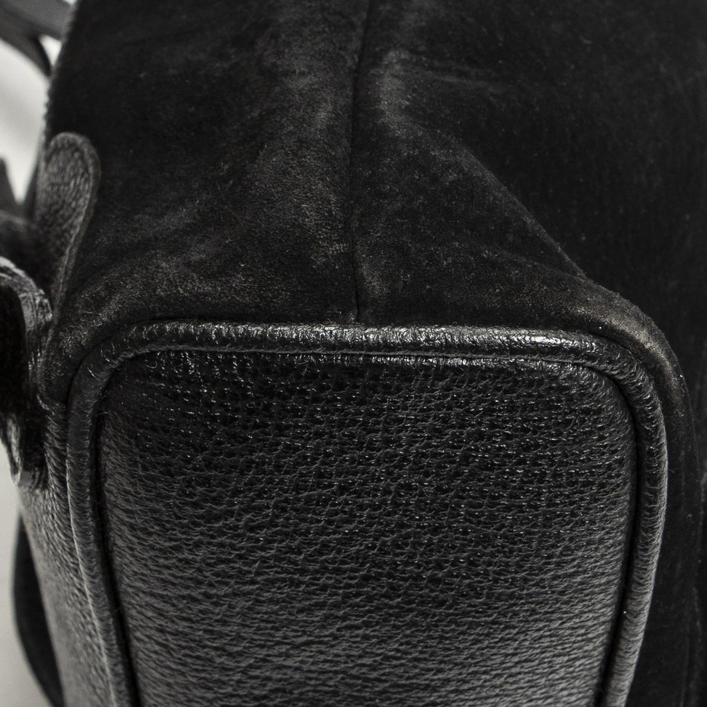 Gucci Mini Bamboo Backpack Sac Black Suede Leather — view 7