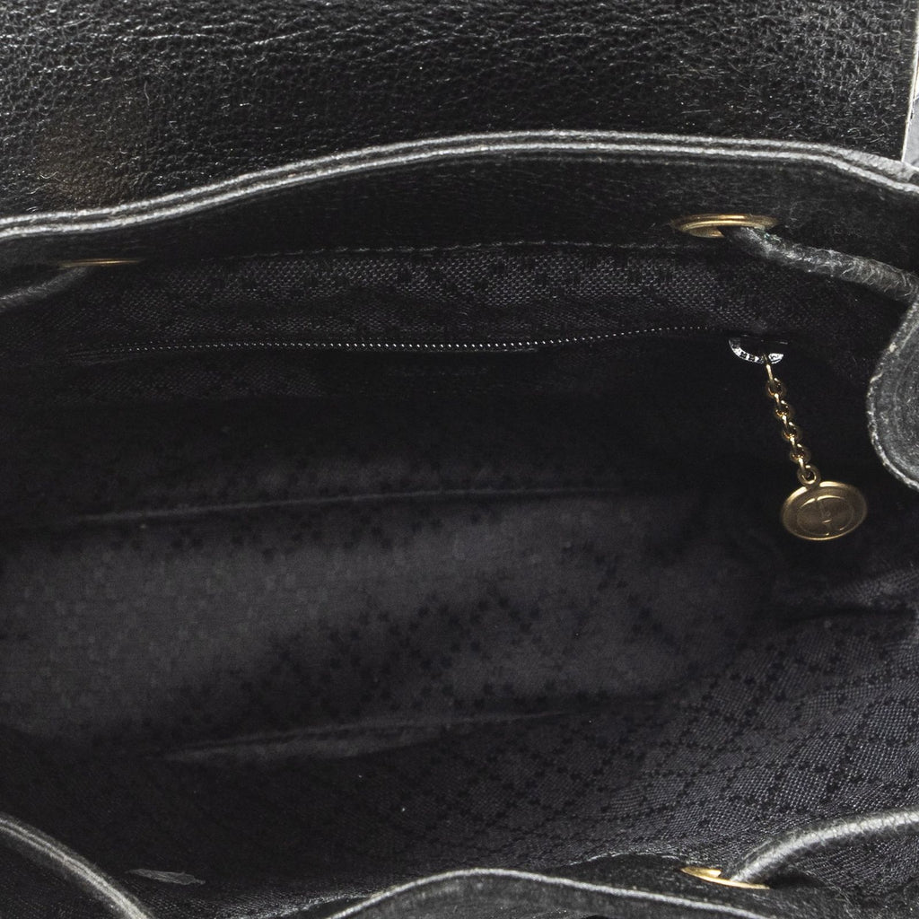 Gucci Mini Bamboo Backpack Sac Black Suede Leather — view 9