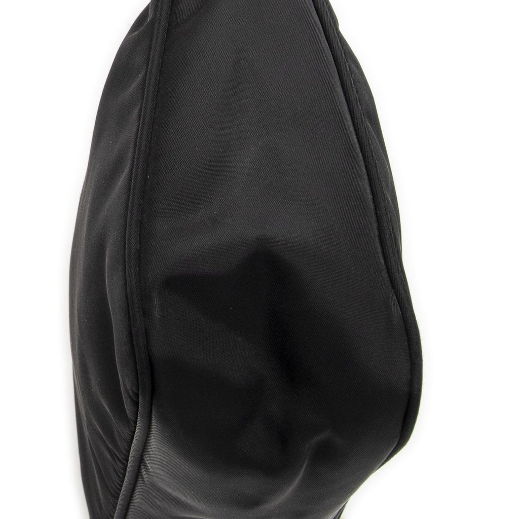 Prada Vintage Mini Zip Hobo Black Nylon Canvas — view 7