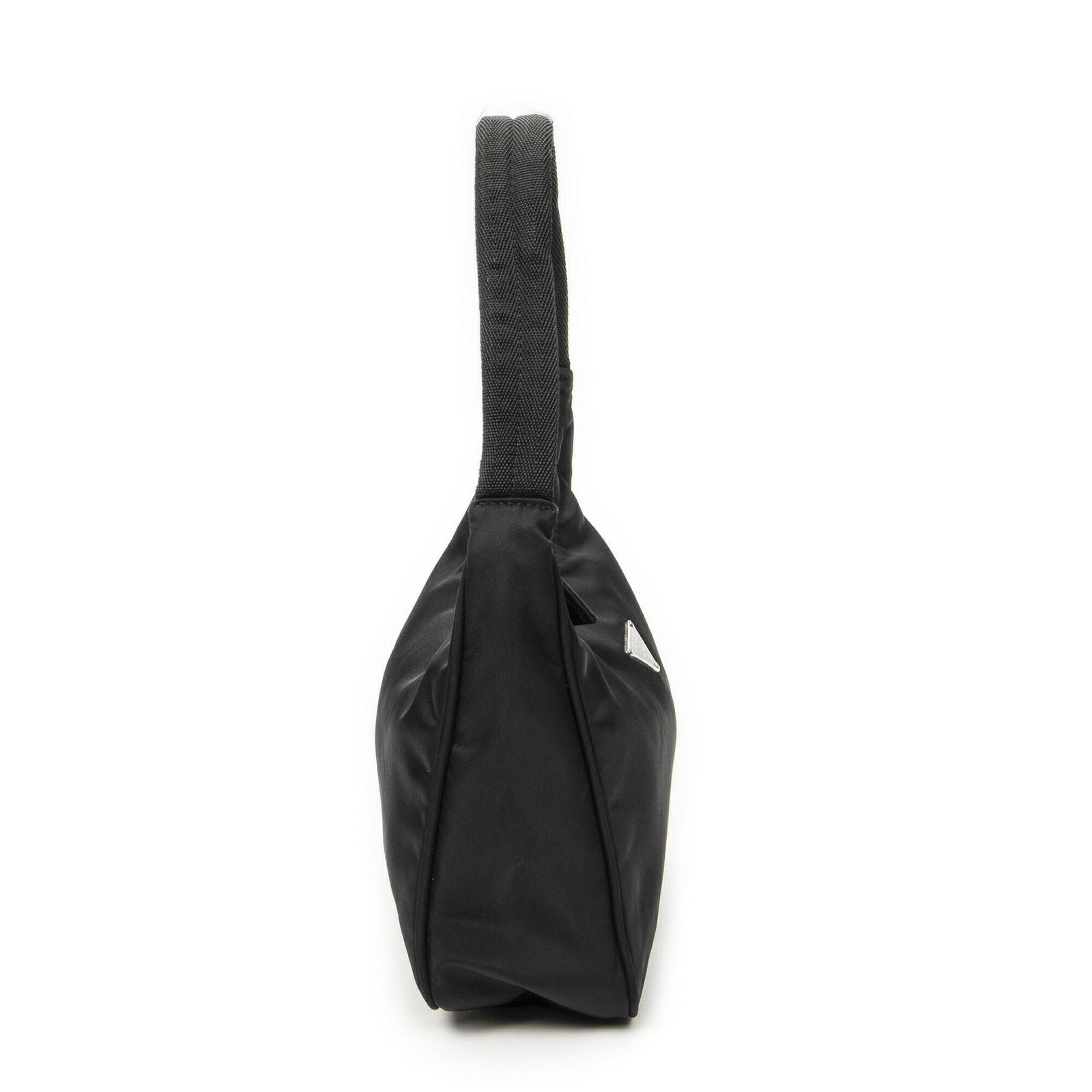 Prada Vintage Mini Zip Hobo Black Nylon Canvas — view 4