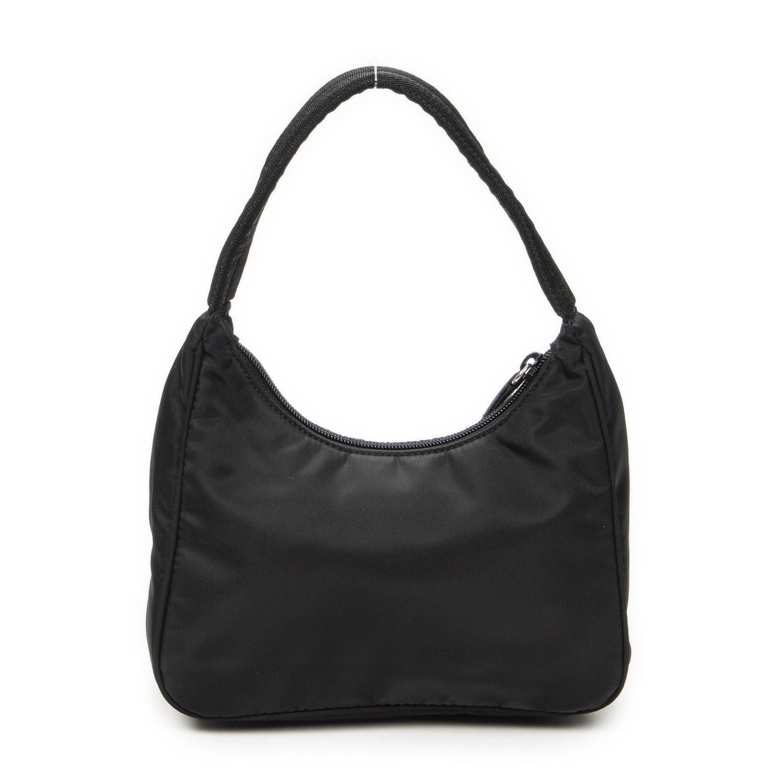 Prada Vintage Mini Zip Hobo Black Nylon Canvas — view 5