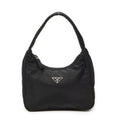 Prada Vintage Mini Zip Hobo Black Nylon Canvas