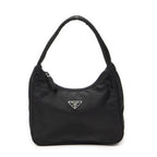Prada Vintage Mini Zip Hobo Black Nylon Canvas