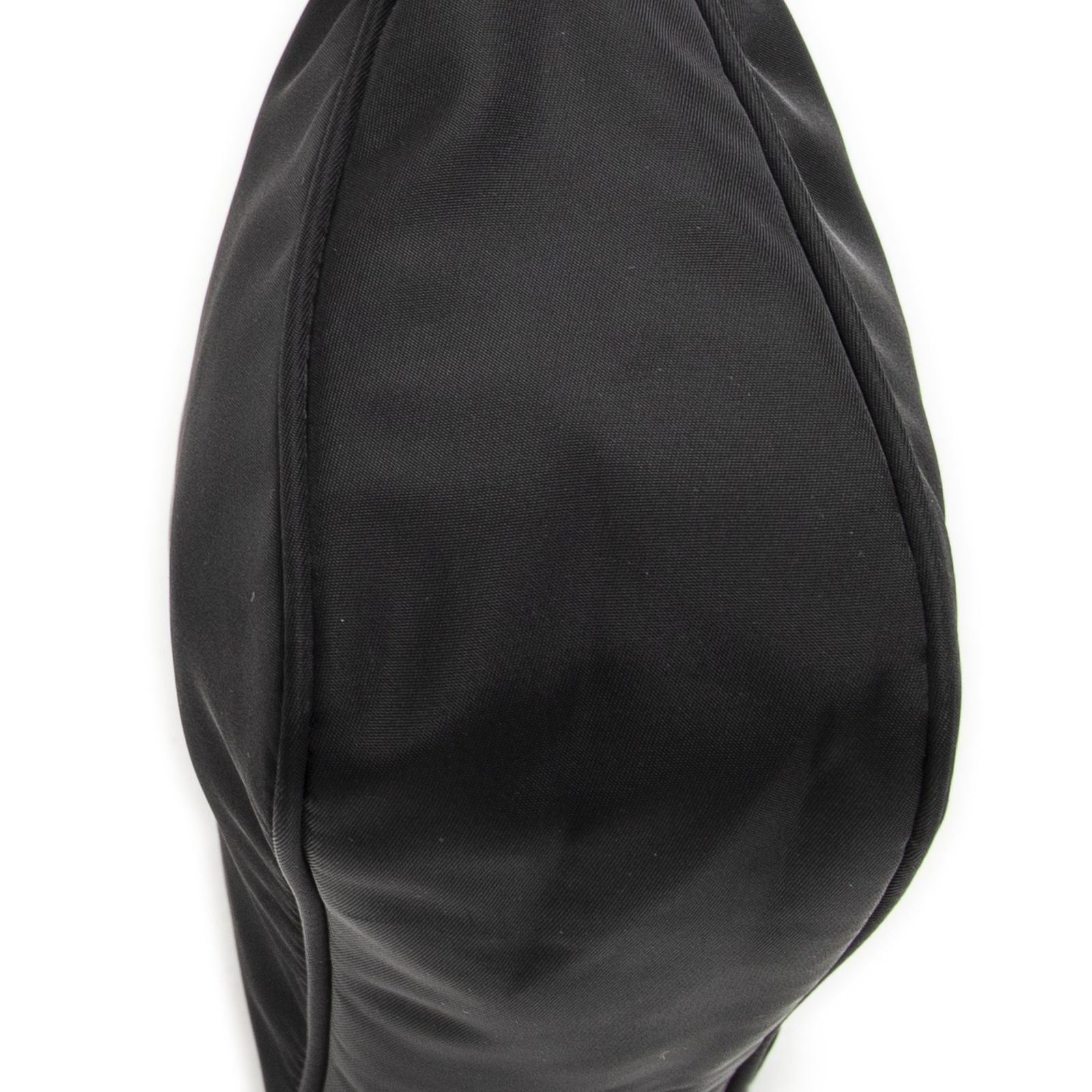 Prada Vintage Mini Zip Hobo Black Nylon Canvas — view 8