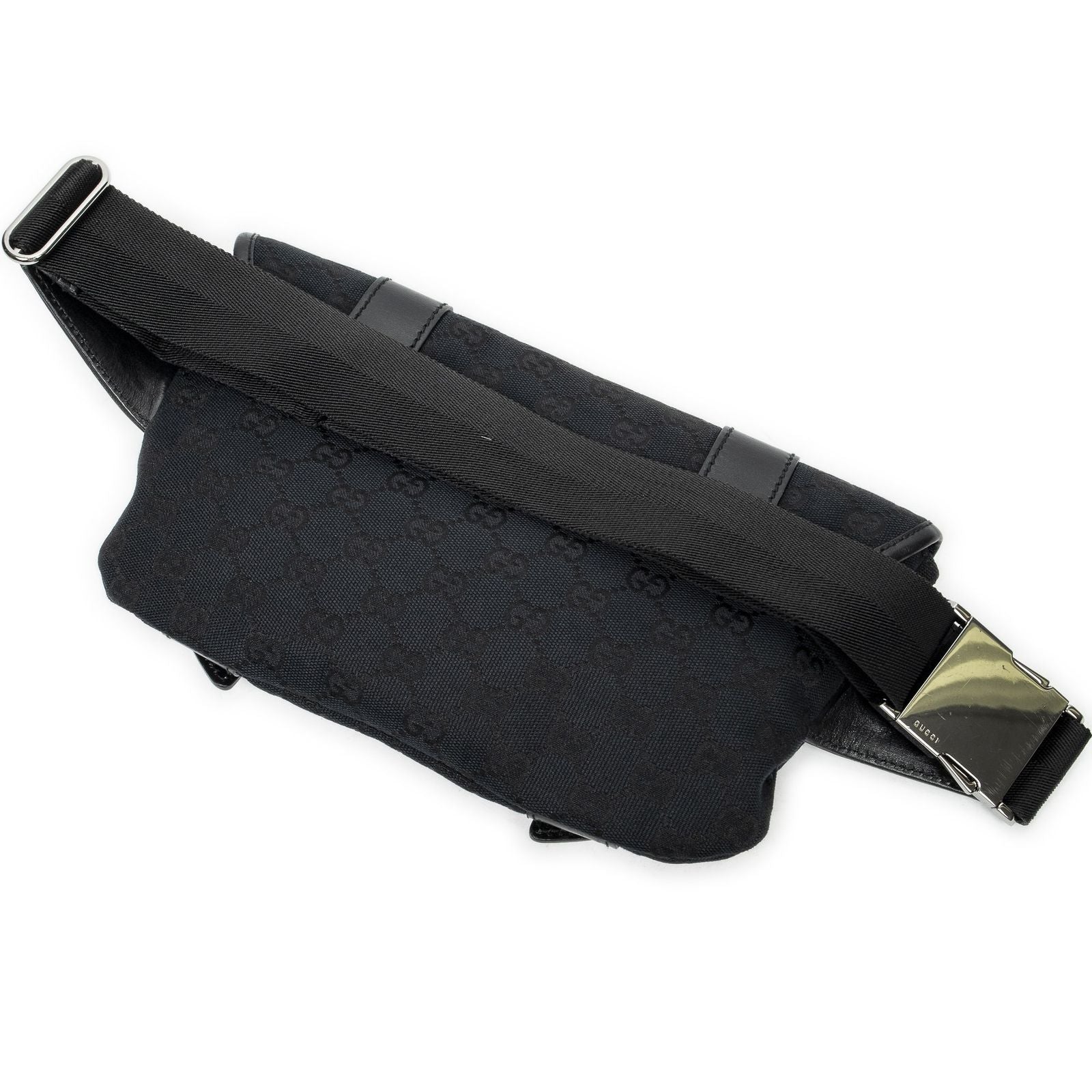 Gucci Flap Waist Bag Black GG Canvas — view 2