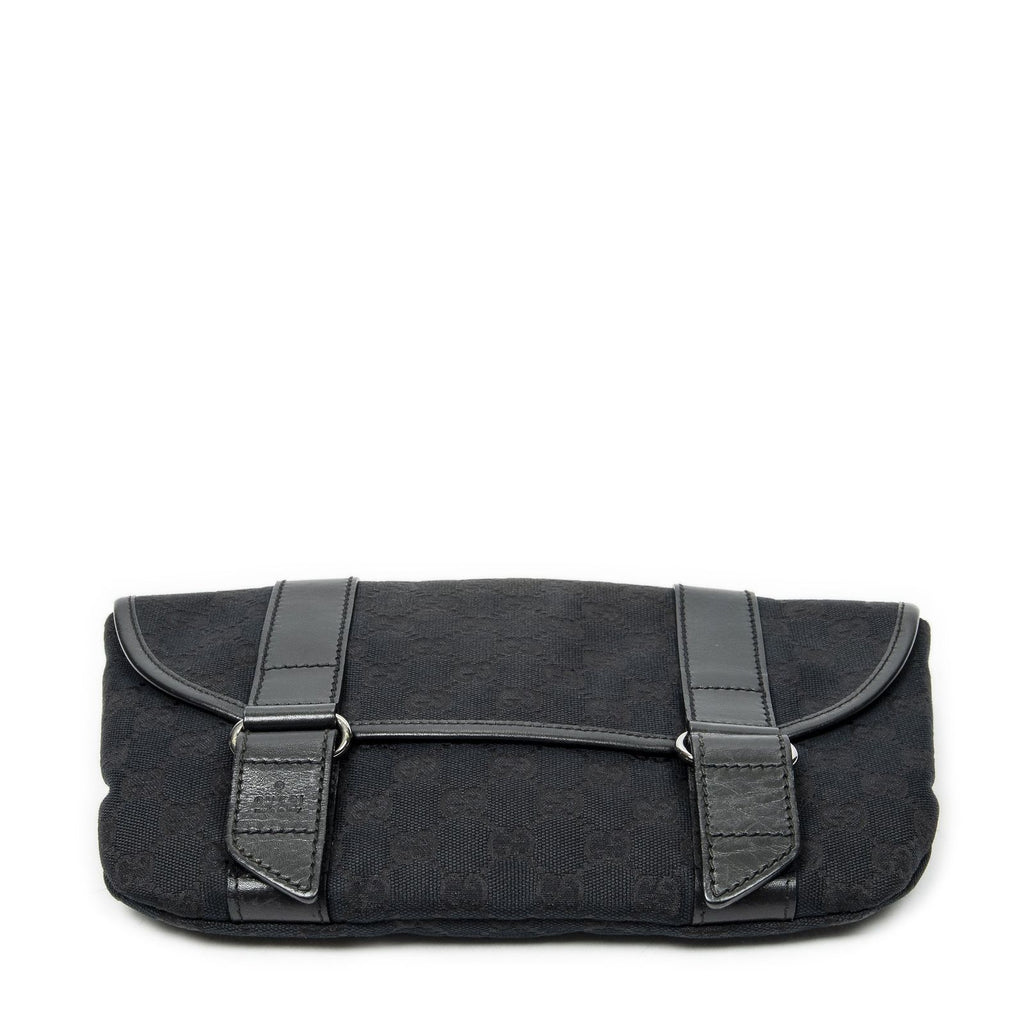 Gucci Flap Waist Bag Black GG Canvas — view 3