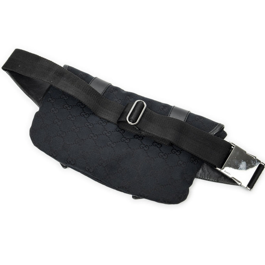 Gucci Flap Waist Bag Black GG Canvas — view 2