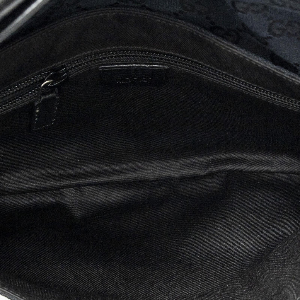 Gucci Flap Waist Bag Black GG Canvas — view 4