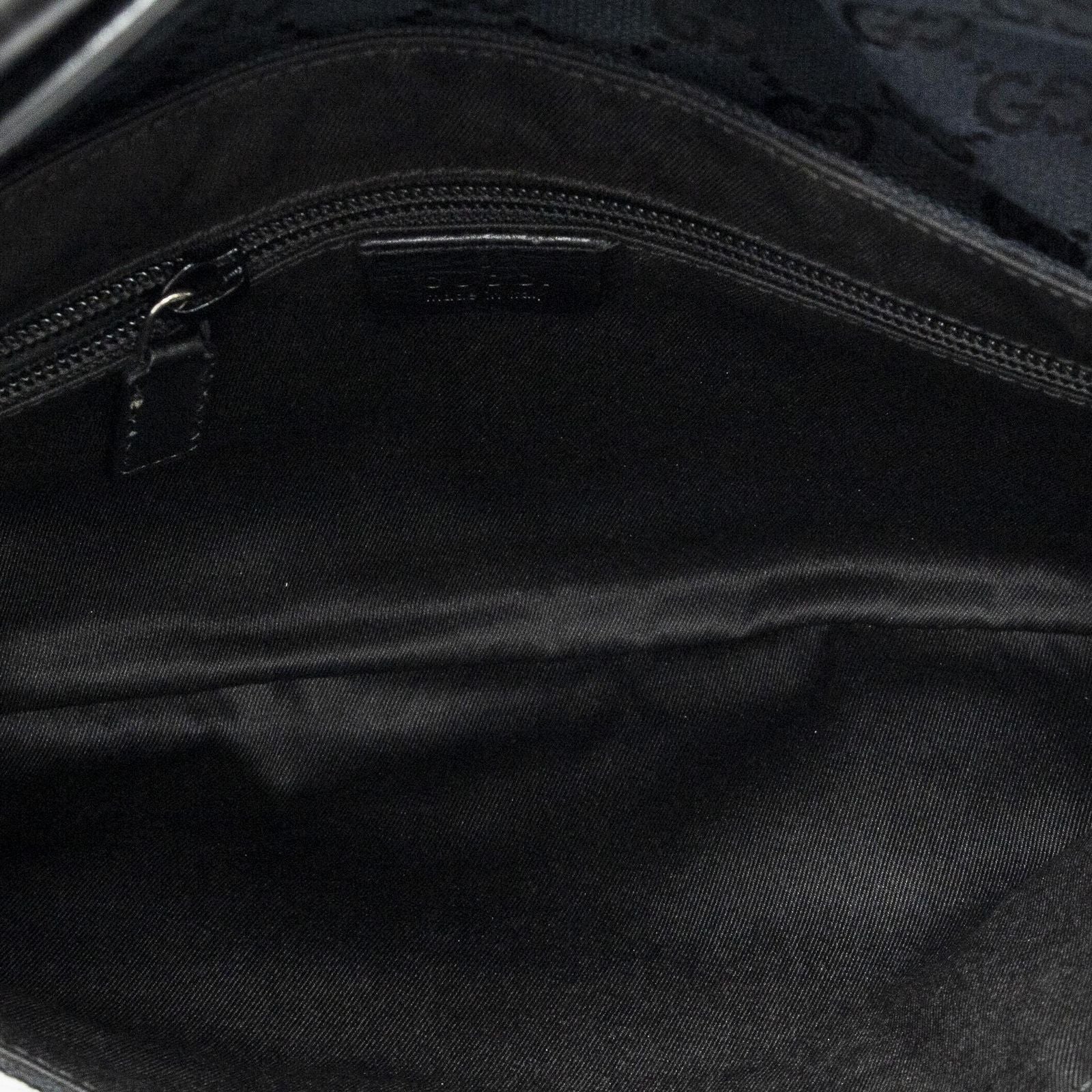 Gucci Flap Waist Bag Black GG Canvas — view 4