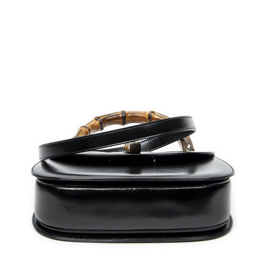 Gucci Vinte Ziff Laptop Handle Black Smooth Scarf Skin Leather — view 6