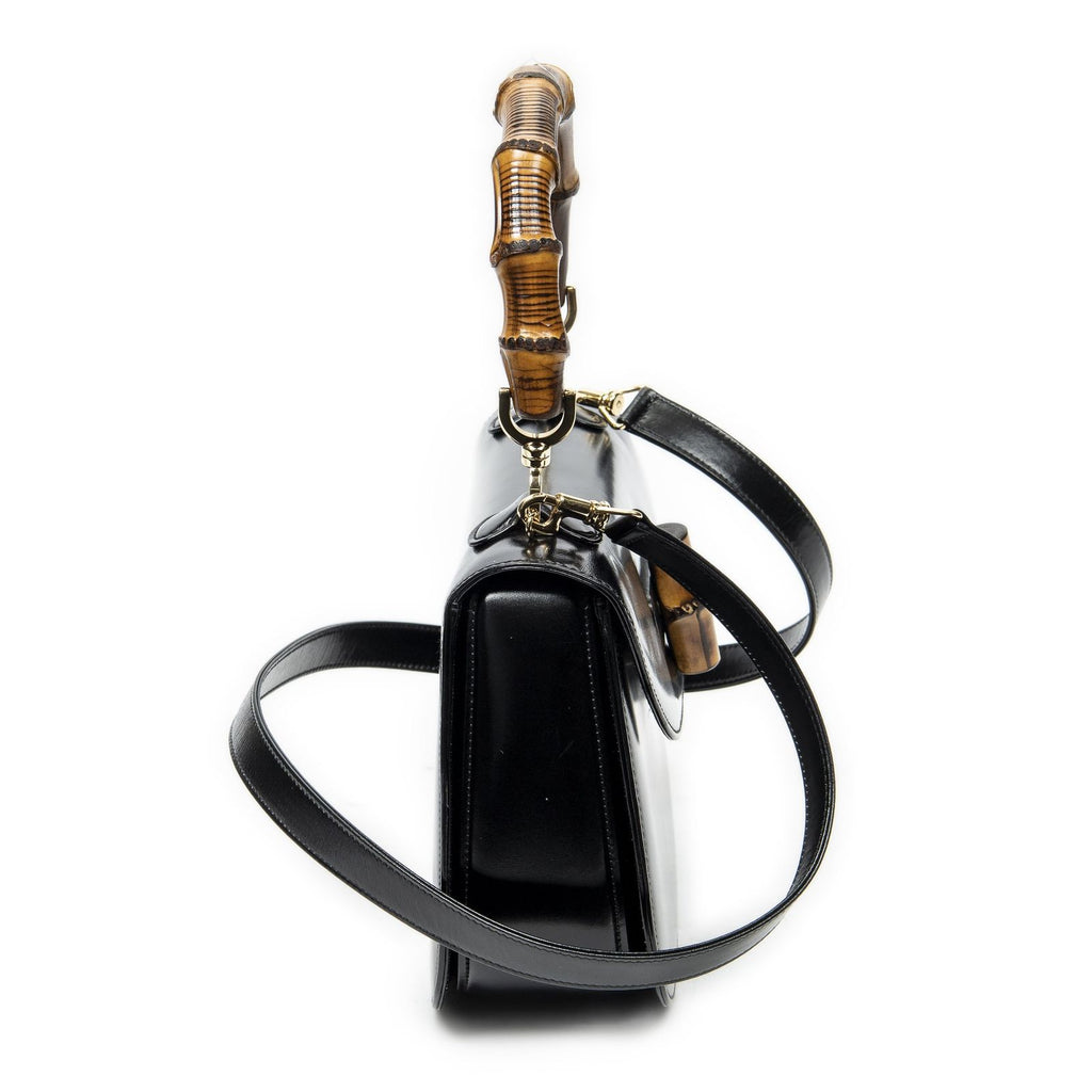 Gucci Vinte Ziff Laptop Handle Black Smooth Scarf Skin Leather — view 4