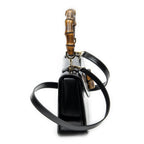 Gucci Vinte Ziff Laptop Handle Black Smooth Scarf Skin Leather — view 4