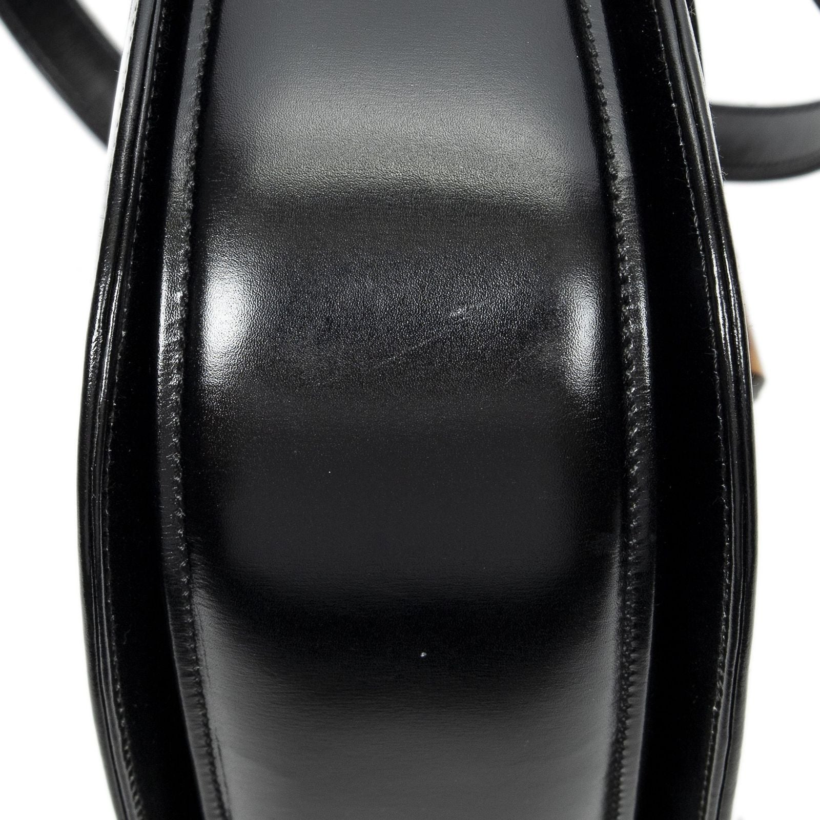 Gucci Vinte Ziff Laptop Handle Black Smooth Scarf Skin Leather — view 7