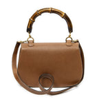 Gucci Vintage Flap Top Handle Brown Gray Calfskin Leather — view 5