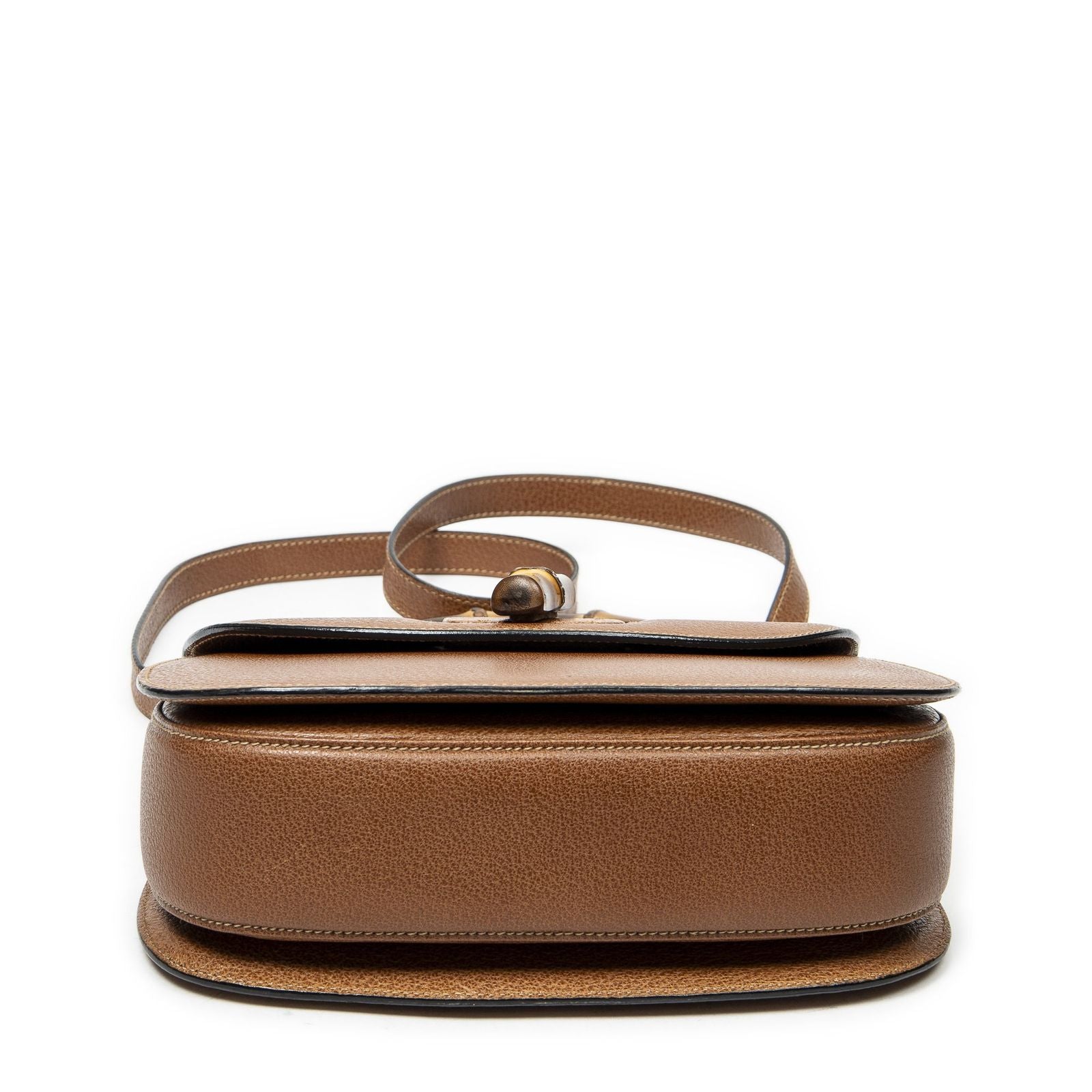 Gucci Vintage Flap Top Handle Brown Gray Calfskin Leather — view 6