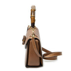 Gucci Vintage Flap Top Handle Brown Gray Calfskin Leather — view 3