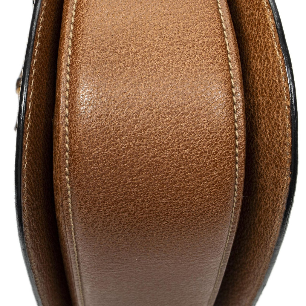 Gucci Vintage Flap Top Handle Brown Gray Calfskin Leather — view 8