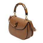 Gucci Vintage Flap Top Handle Brown Gray Calfskin Leather — view 2