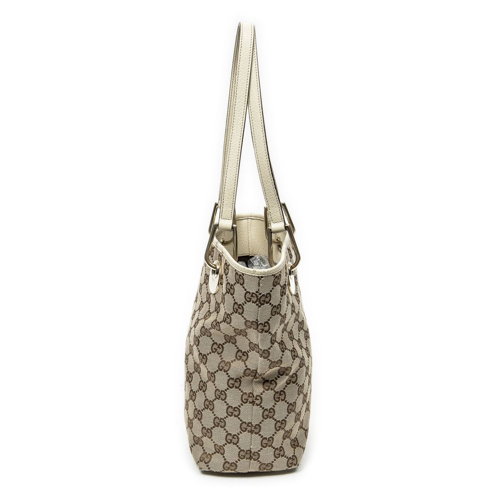 Gucci Small Eclipse Shopping Beige Ivory GG Canvas — view 3