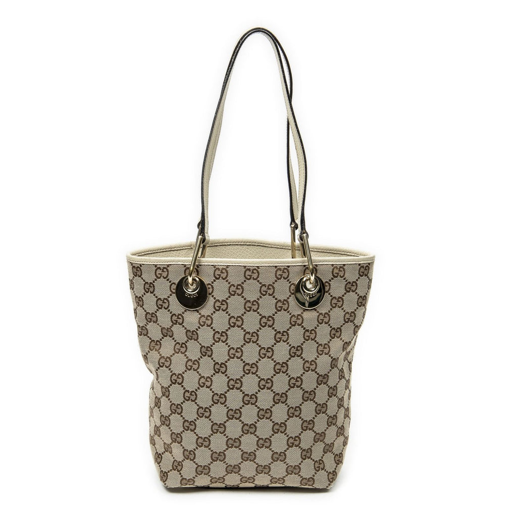 Gucci Small Eclipse Shopping Beige Ivory GG Canvas — view 5