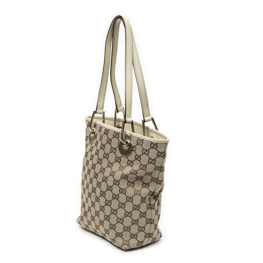 Gucci Small Eclipse Shopping Beige Ivory GG Canvas — view 2