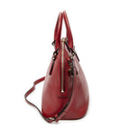 Gucci Small GG Charm Dome Tote Red Gray Calfskin Leather — view 4