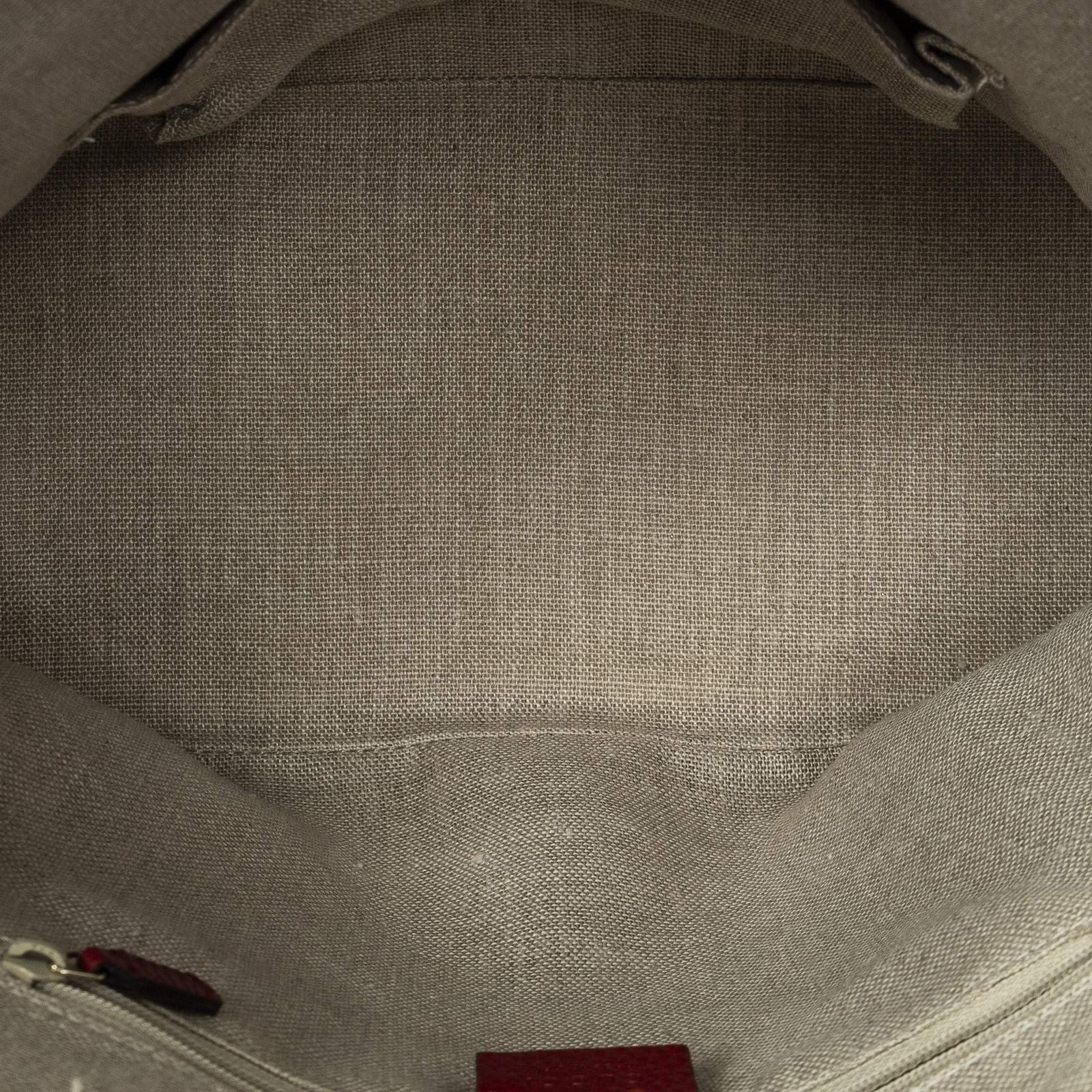 Gucci Small GG Charm Dome Tote Red Gray Calfskin Leather — view 9