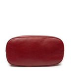 Gucci Small GG Charm Dome Tote Red Gray Calfskin Leather — view 6