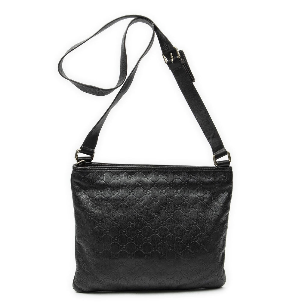 Gucci Large Square Zip Messenger Black Guccissima — view 5