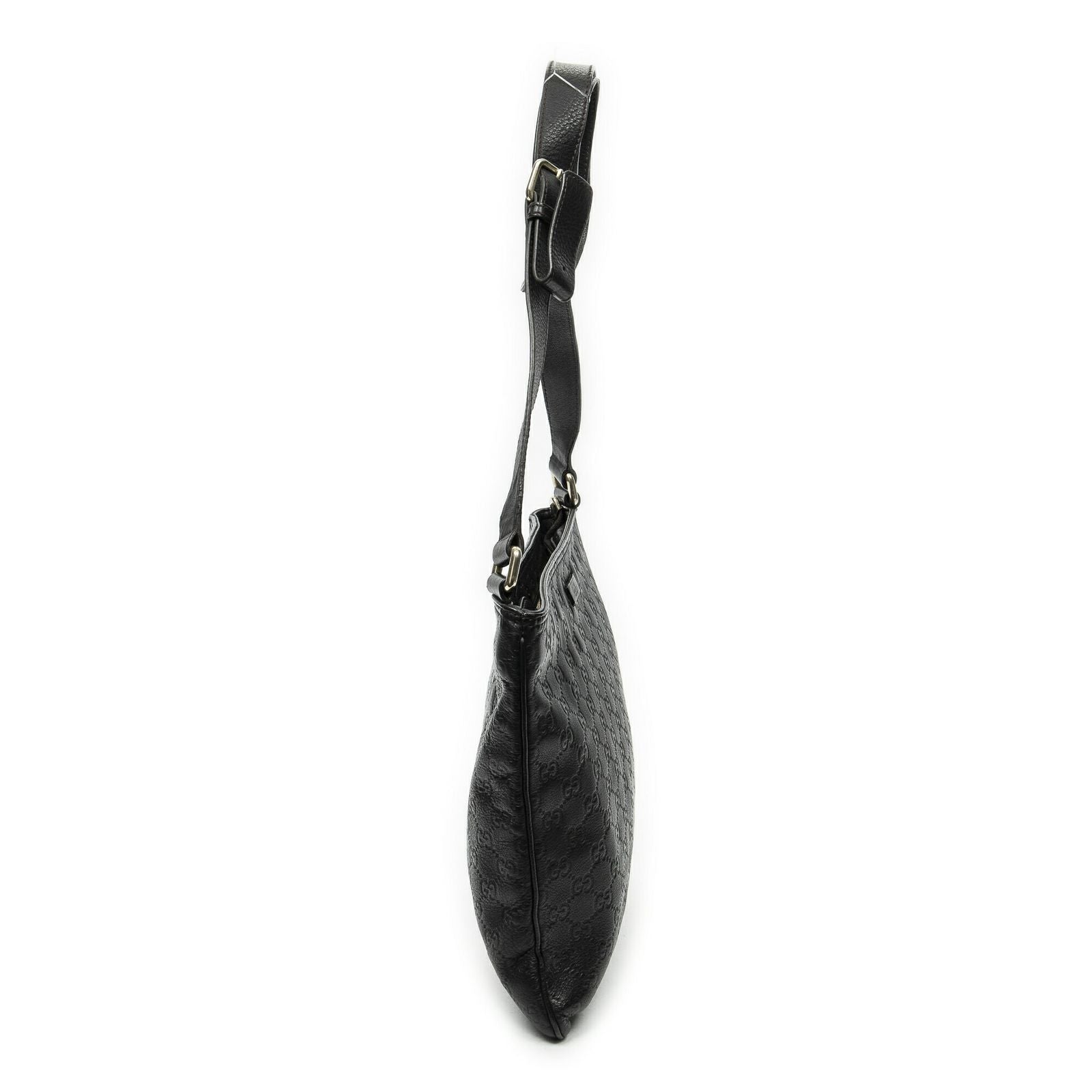 Gucci Large Square Zip Messenger Black Guccissima — view 4