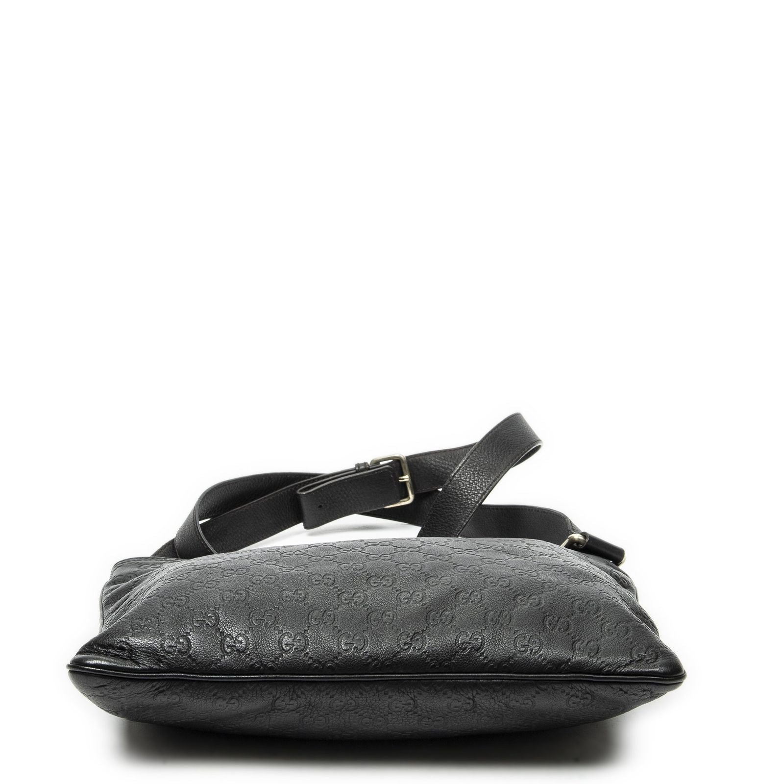 Gucci Large Square Zip Messenger Black Guccissima — view 6