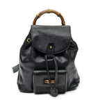 Gucci Mini Bamboo Backpack Black Calfskin Leather