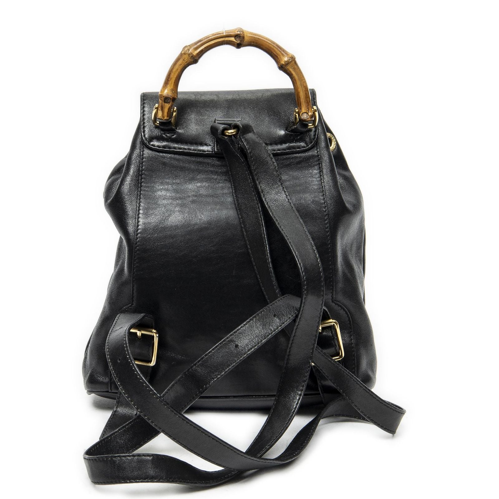 Gucci Mini Bamboo Backpack Black Calfskin Leather — view 5