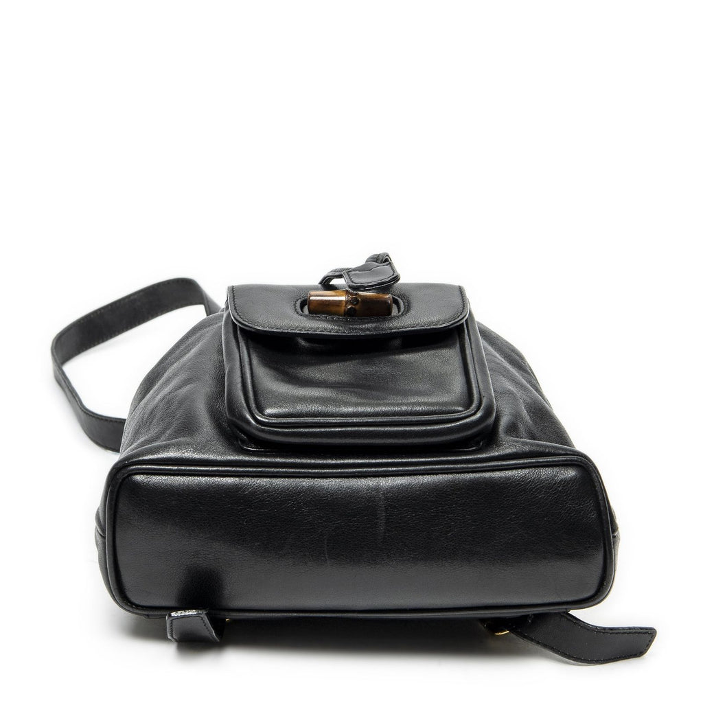Gucci Mini Bamboo Backpack Black Calfskin Leather — view 6