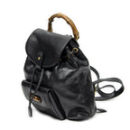 Gucci Mini Bamboo Backpack Black Calfskin Leather — view 2