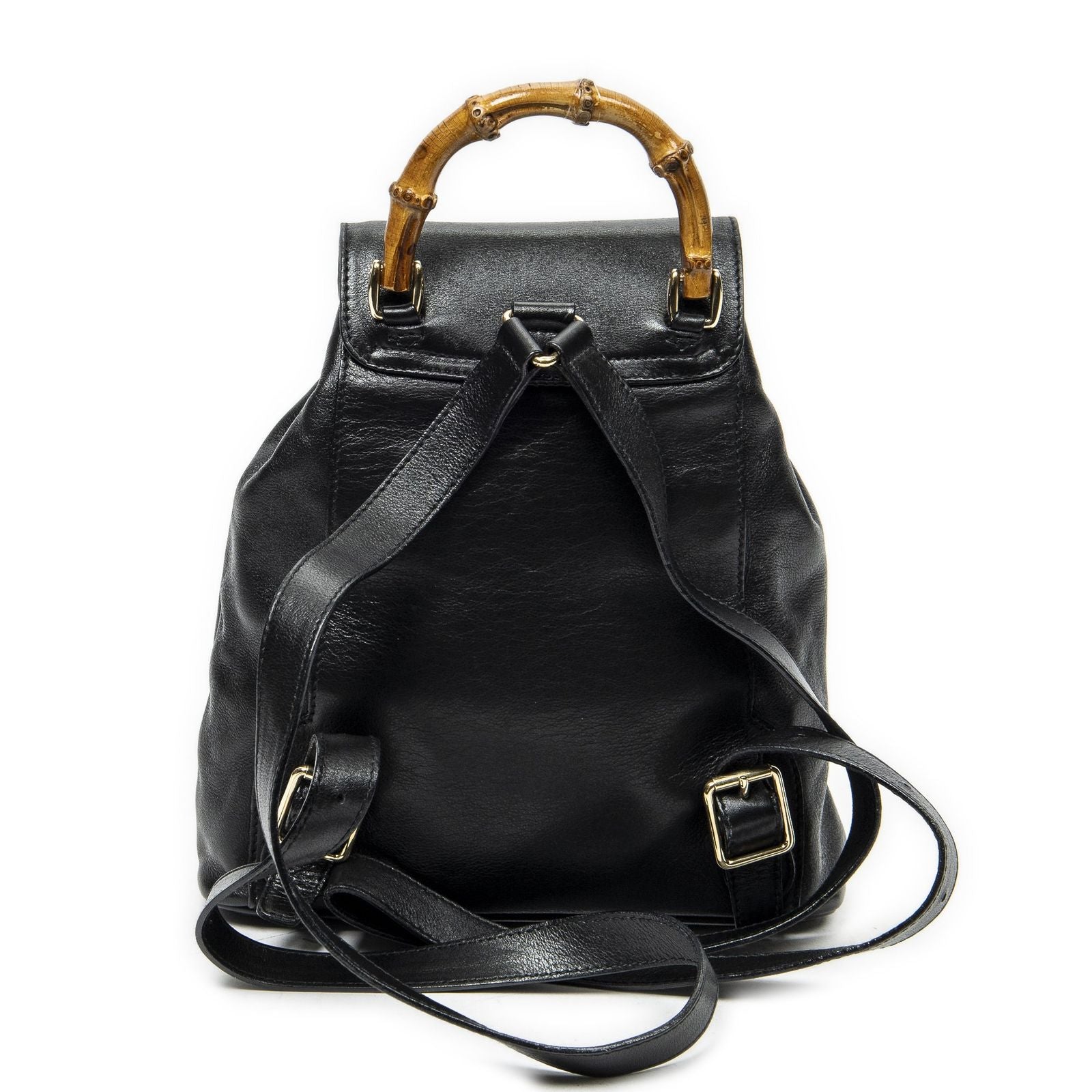 Gucci Mini Bamboo Backpack Black Calfskin Leather — view 5