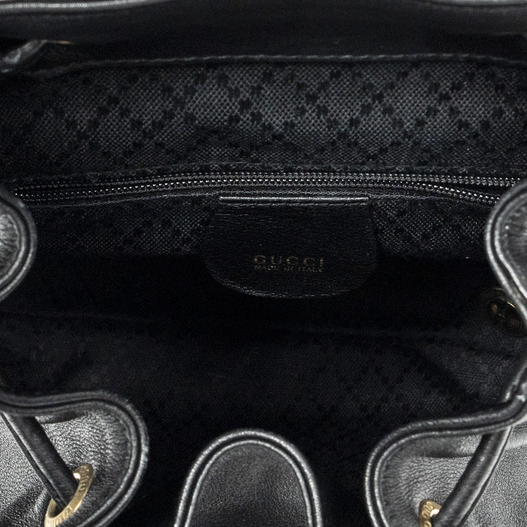 Gucci Mini Bamboo Backpack Black Calfskin Leather — view 9