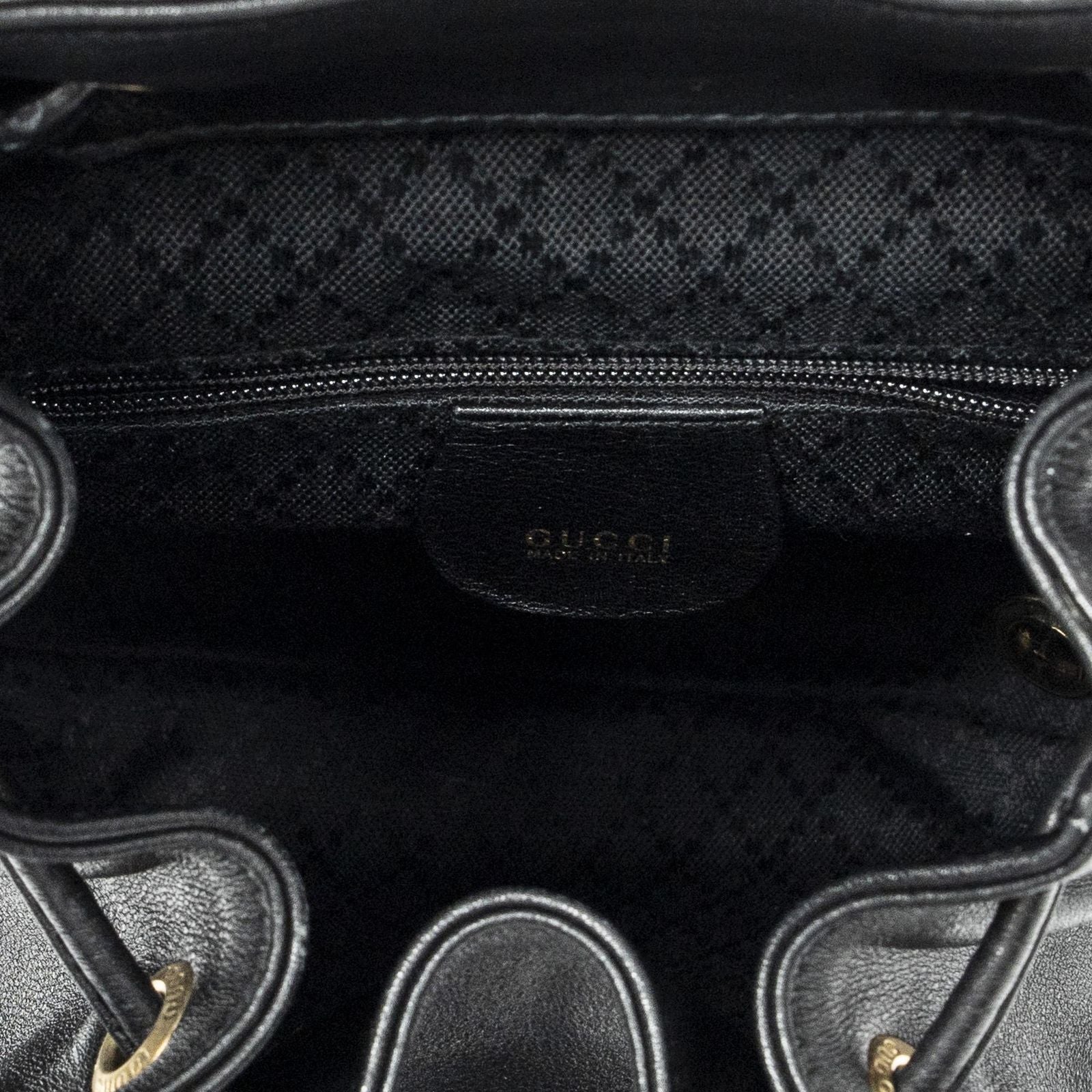 Gucci Mini Bamboo Backpack Black Calfskin Leather — view 9