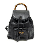 Gucci Mini Bamboo Backpack Black Calfskin Leather