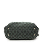 Gucci Small Side Buckle Boston Green Black GG Canvas Messenger Bag — view 6