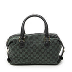Gucci Small Side Buckle Boston Green Black GG Canvas Messenger Bag — view 5