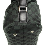 Gucci Small Side Buckle Boston Green Black GG Canvas Messenger Bag — view 7