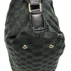 Gucci Small Side Buckle Boston Green Black GG Canvas Messenger Bag — view 8