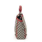 Gucci Small Abbey Dring Tote Beige Red Navy GG Canvas — view 3