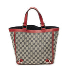 Gucci Small Abbey Dring Tote Beige Red Navy GG Canvas — view 5